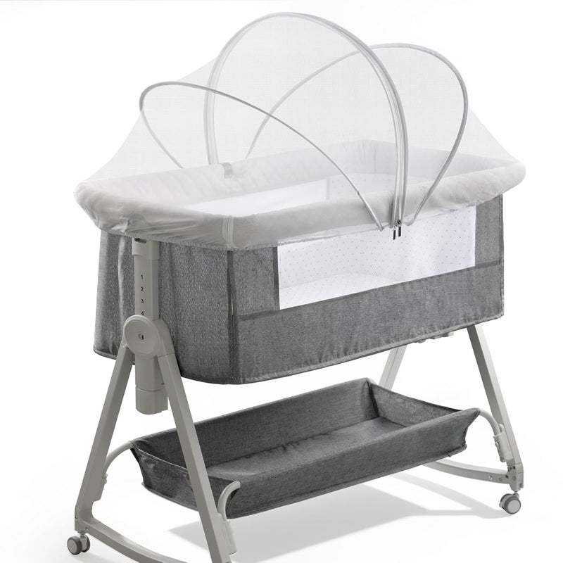 jiangcha Bassinet Cover for Cats - Bassinet Net Cover for Baby Prevents Entry of Insects/Pets, Breathable Crib Net with Two-Way Zippers, Mosquito Net for Bedside Sleeper/Travel Crib (White-Small) - Image 1
